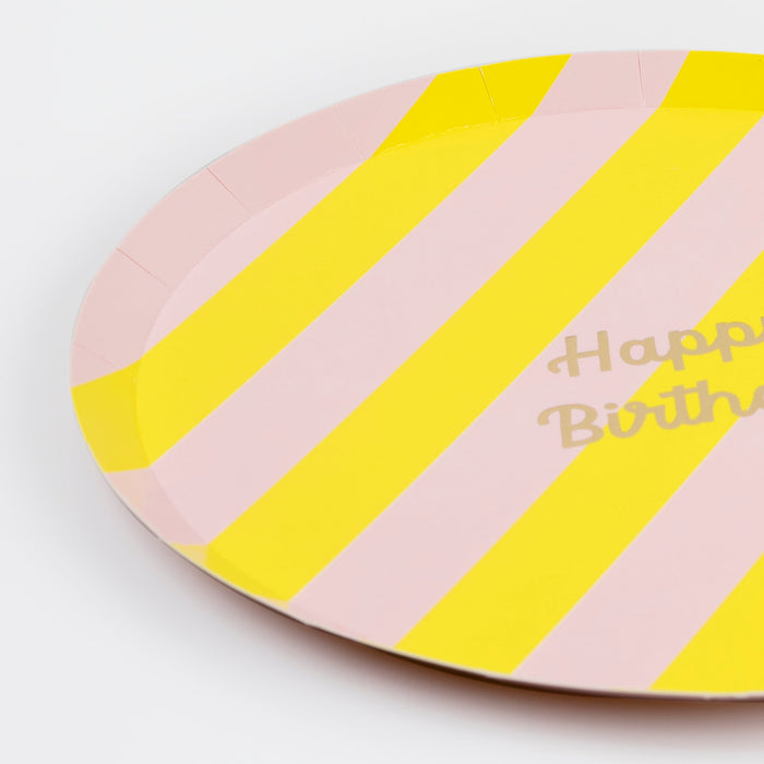 Meri Meri - Stripe Happy Birthday Side Plates