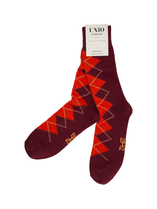 UNIO - Socken VENEZIA, bordeaux-multi (03)