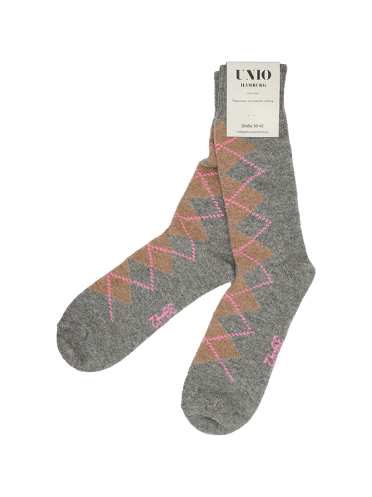 UNIO - Socken VENEZIA, anthra-multi (02)