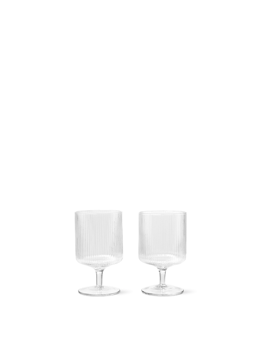 Ferm - Ripple Wine Glasses, Set of 2, Clear