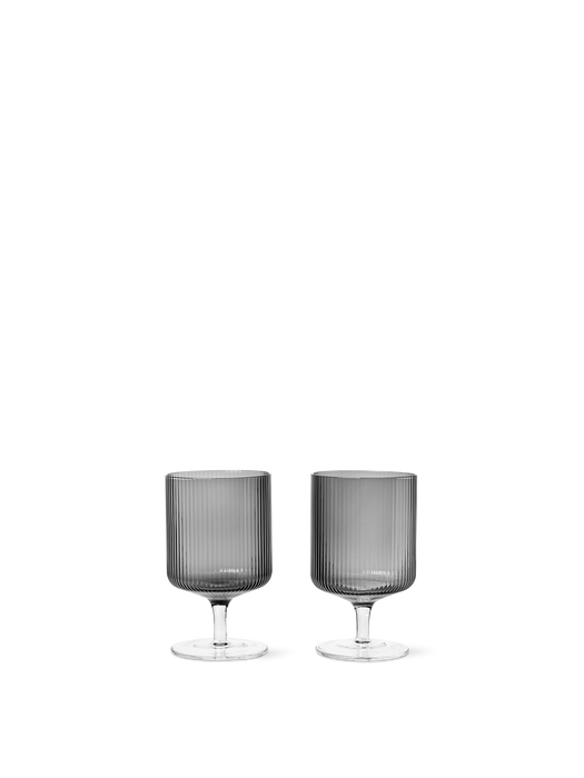 Ferm - Ripple Wine Glasses, Set of 2, Smoked