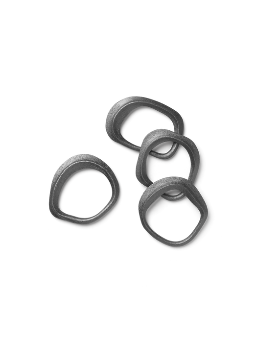 Ferm - Flow Napkin Rings - Set of 4 - Black Brass