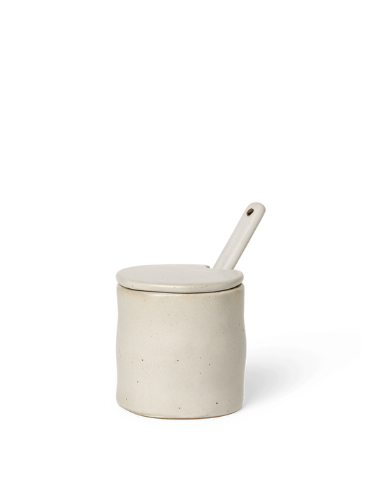 Ferm - Flow Jar with spoon - Off-White speckle