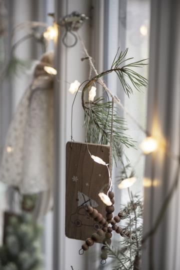 IB Laursen - Holzschild Auto mit Tannenbaum auf Dach