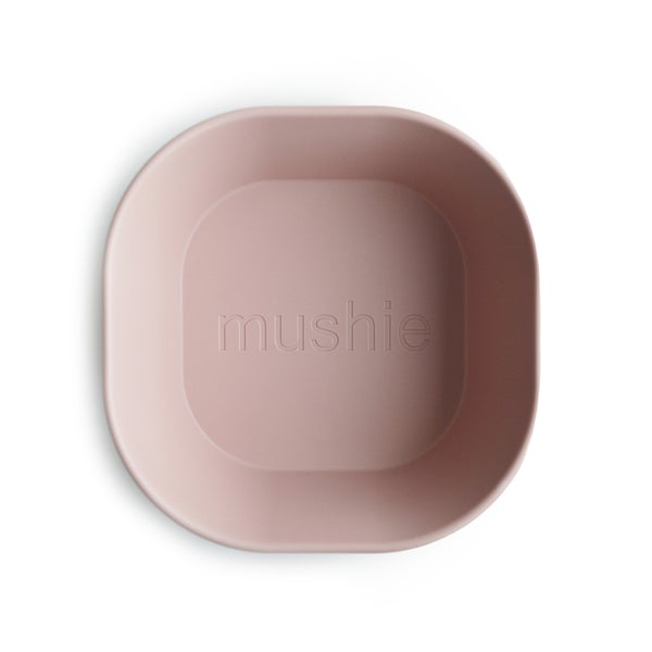 Mushie - Dinner Bowl Square, 2er-Set, Blush