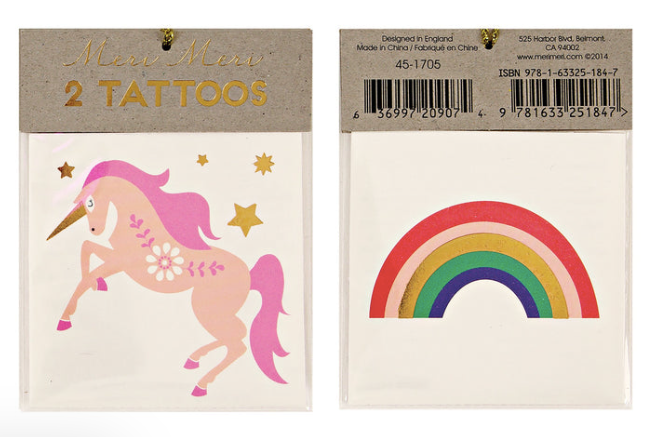 Meri Meri - Unicorn & Rainbow Small Tattoos