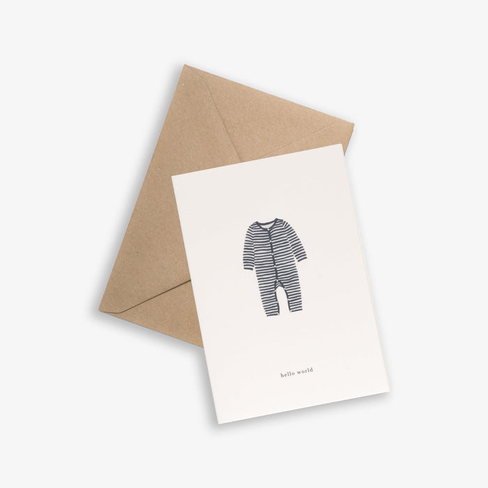 KARTOTEK - Greeting Card, Baby Onesie Navy