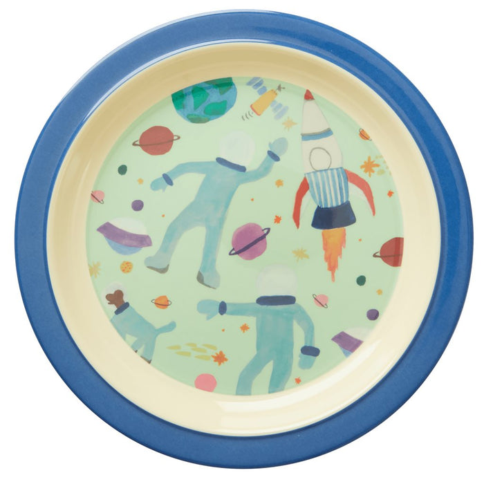 RICE - Melamine Kids Lunch Plate with Space Print