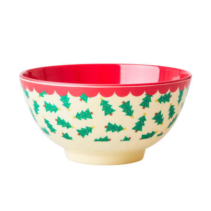 RICE - Melamine Schüssel mit Christmas Tree-Print, medium