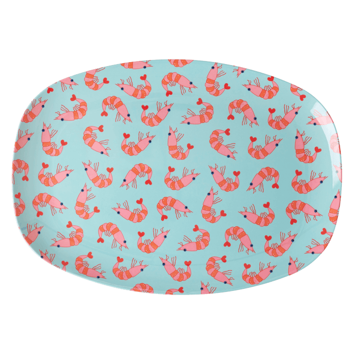 RICE - Melamin rechteckige Platte, mit Shrimp Print