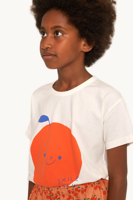 TINYCOTTONS - T-Shirt TANGERINE, off-white/summer red